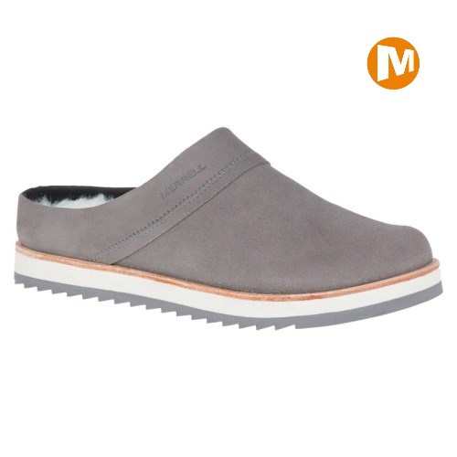Merrell Juno Clog Suede Clogs Damen Grau [DE-PQETI]